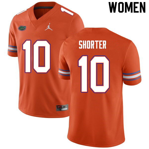 Women #10 Justin Shorter Florida Gators College Football Jerseys Sale-Orange